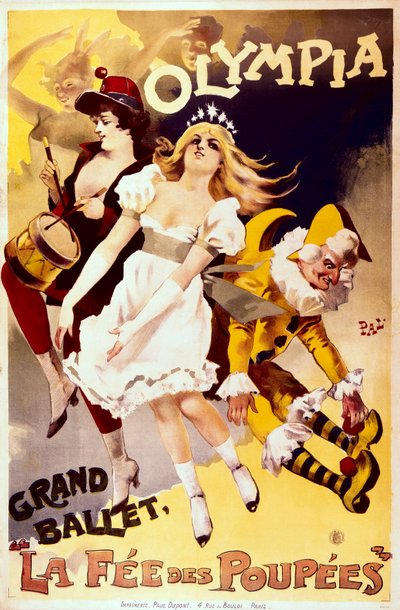 La Fée des Poupées, Reklámplakát az Olympia Színház nagybalettjéhez (színes litó) alkotó: Pal (1855-1942)