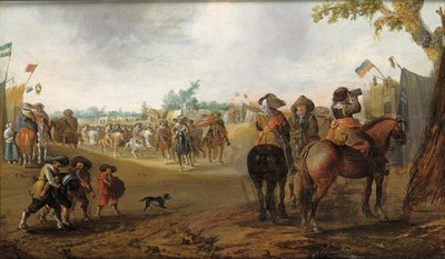 Katonai tábor lovasokkal alkotó: Palamedes Palamedesz