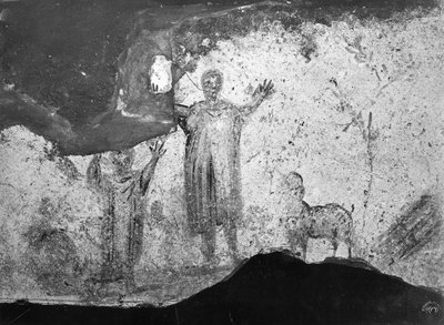 Ábrahám áldozata (freskó) (f/w fotó) alkotó: Paleo-Christian