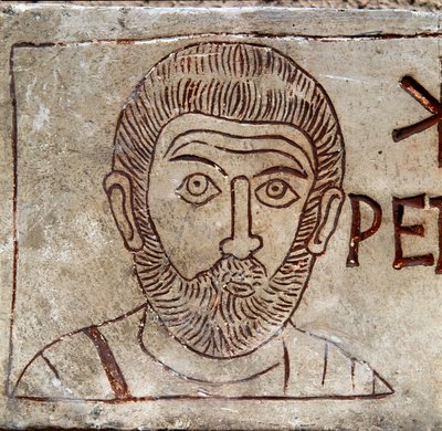 Szent Péter ábrázolása. Paleokeresztény graffito Aquileiából. Kr.u. 1. század. Aquileia, Paleokeresztény Nemzeti Múzeum alkotó: Paleo-Christian Paleo-Christian