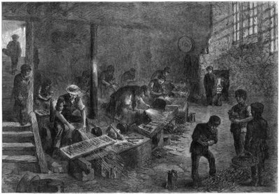 A villaköszörűk háza, sheffieldi acélgyárak, 1866. alkotó: Palmer