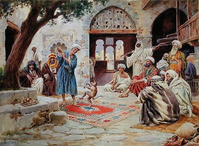 A fellépő majom (akvarell ceruzanyomokkal a papíron) alkotó: Paolino Pavesi