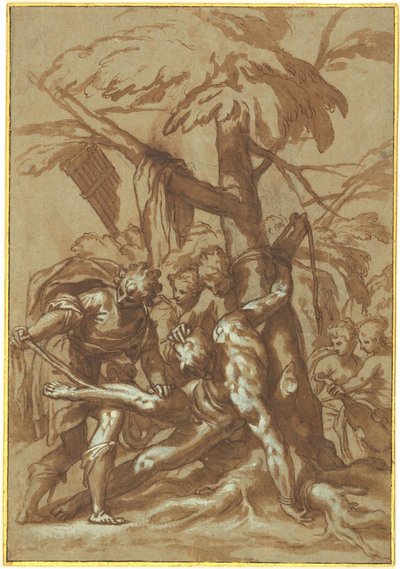Marsyas nyúzása alkotó: Paolo Farinati