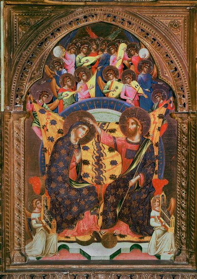A Szűz koronázása Paolo Veneziano festménye (aktív 1320 és 1362 között) Velence, Gallerie del 