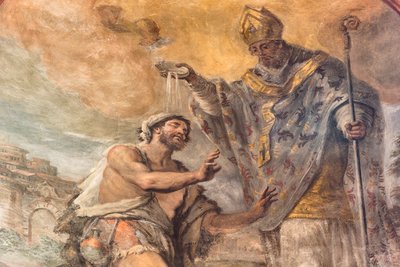 Szent Cataldo életét ábrázoló freskók alkotó: Paolo di Matteis