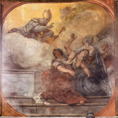 Szent Cataldo életét ábrázoló freskók alkotó: Paolo di Matteis