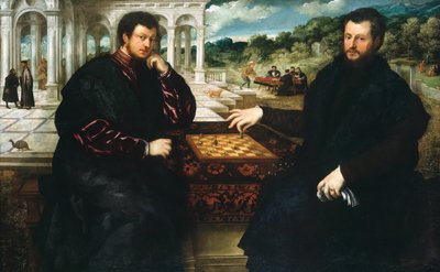 Két sakkozó, kb 1545. alkotó: Paris Bordone