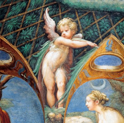 Cherub és Diana arca, a Diana és Actaeon mítoszából, kb alkotó: Parmigianino