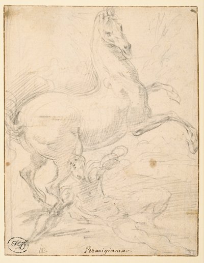 Szent Pál megtérése (recto) alkotó: Parmigianino