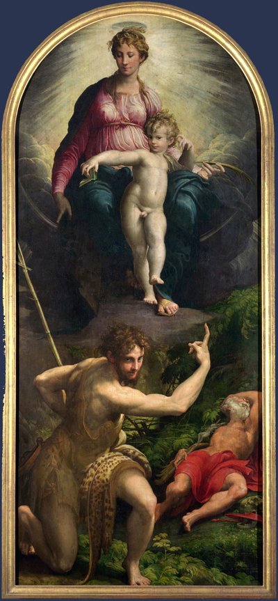 Madonna és gyermek Szent Jánossal és Szent Jeromossal alkotó: Parmigianino