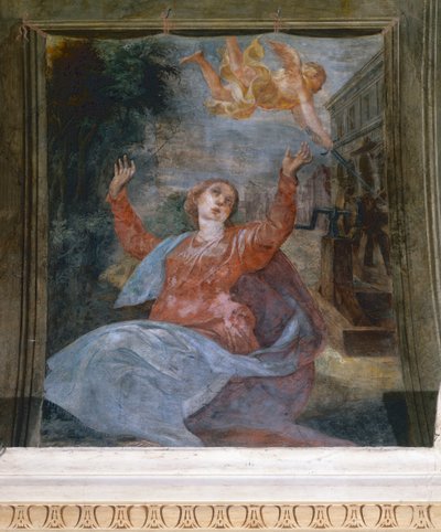 Szent Agata, Parmigianino (1503-1540), freskó, San Giovanni Evangelista templom, Parma, Emilia-Romagna, Olaszország alkotó: Parmigianino