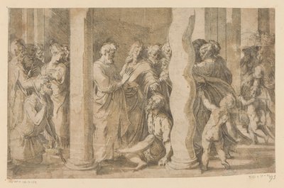 Szent Péter és János meggyógyítják a bénultakat alkotó: Parmigianino (attributed to)