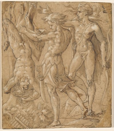 Marsyas nyúzása alkotó: Parmigianino