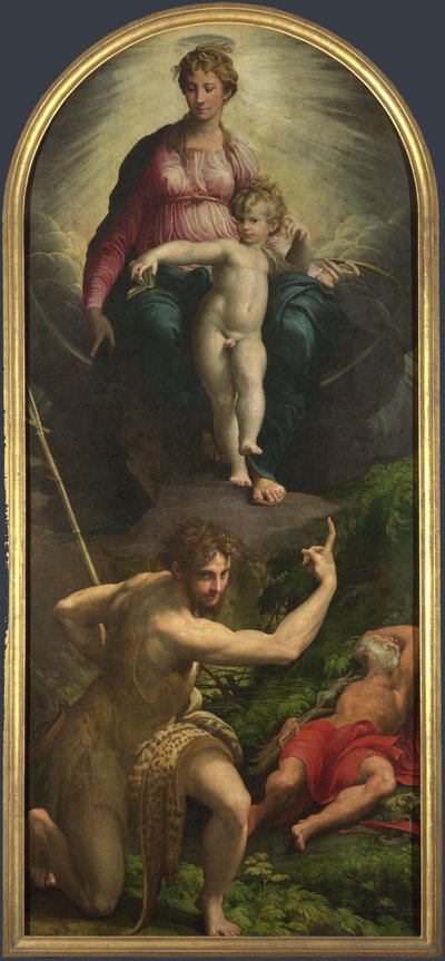 A Madonna és a gyermek Keresztelő Jánossal és Jeromos szentekkel, 1527 alkotó: Parmigianino