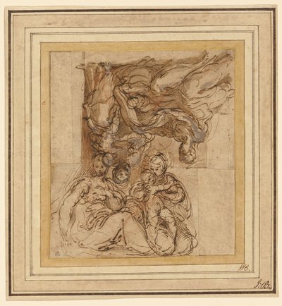Két tanulmány egy szent család számára alkotó: Parmigianino