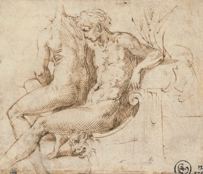 Két szerető ül egy kanapén alkotó: Parmigianino