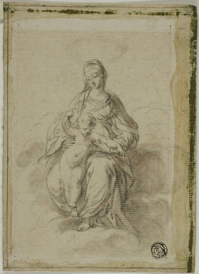 Szűz és gyermeke felhőkön ülve alkotó: Parmigianino