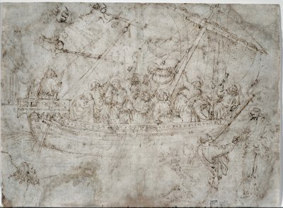 Két hajórajz, 1410-es évek. alkotó: Parri Spinelli