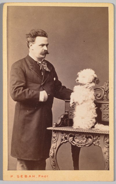 Portré egy emberről és a kutyájáról, c. 1880. alkotó: Pascal Sébah