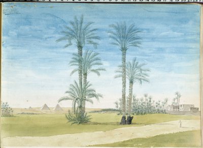 Egyiptom: Gyze piramisai (Guizeh, Guiseh, Giza) Pascal Coste rajza (1787-1879) Mediterrán Régészeti Múzeum, Marseille alkotó: Pascal Xavier (after) Coste
