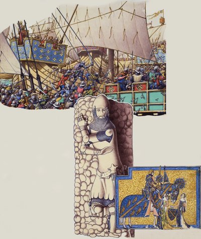 Schlacht von Sluys von Pat (1907-95) Nicolle