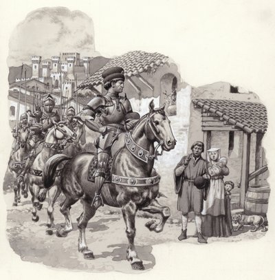 Sigismondo Malatesta, olasz zsoldos (gouache, papír) alkotó: Pat (1907 95) Nicolle