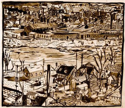 Town, 2013 (ceruza) alkotó: Pat Macdonald