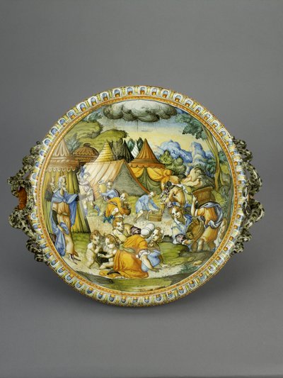Medence a Manna összegyűjtésével, valószínűleg Urbino, 1600-20 körül (maiolica) alkotó: Patanazzi Workshop