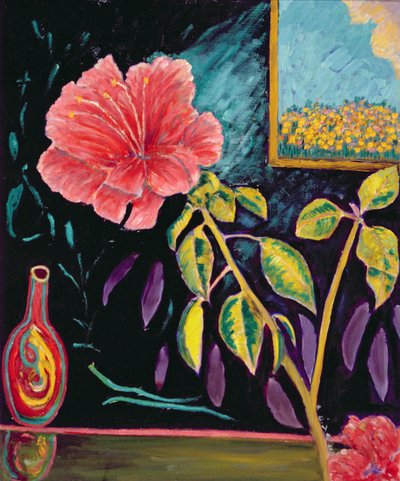Hibiszkusz vázával (olaj, vászon) alkotó: Patricia Contemporary Artist Eyre