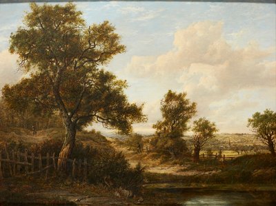 Figurák egy erdős ösvényen (olaj a panelen) alkotó: Patrick Nasmyth