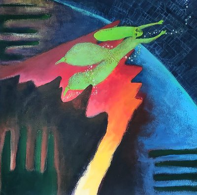 Italo Calvino, A kő égbolt, 2025 (akril, papír) alkotó: Patrizia La Porta