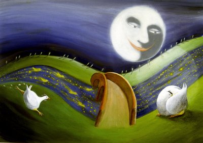 A telihold tájképe: Patrizia la Porta illusztrációja alkotó: Patrizia La Porta
