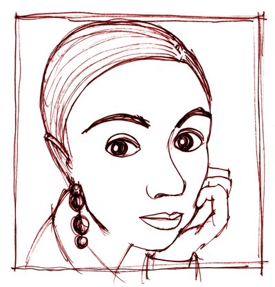 Portré, 2018 (Tinta, papír) alkotó: Patrizia La Porta