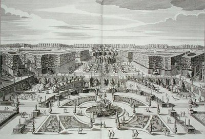A berlini hercegi kastély és kert nagy kaszkádja, Karl Remshard (1678-1735) metszete, megjelent 1711-16 körül (metszet). alkotó: Paul Decker