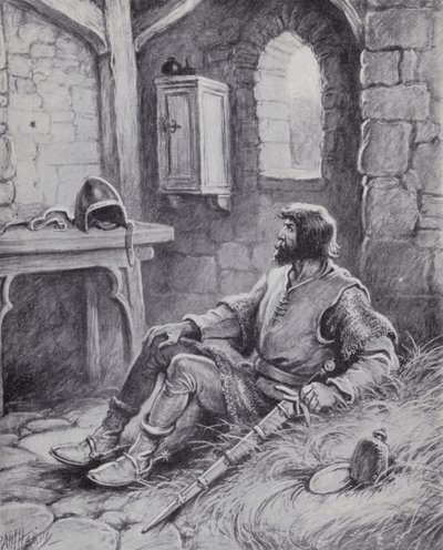 Robert, Bruce a pókkal, amely arra inspirálta, hogy újra megpróbálja legyőzni az angolokat (litho) alkotó: Paul (after) Hardy
