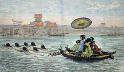 A japán barque (színes litho) alkotó: Paul (after) Lenoir