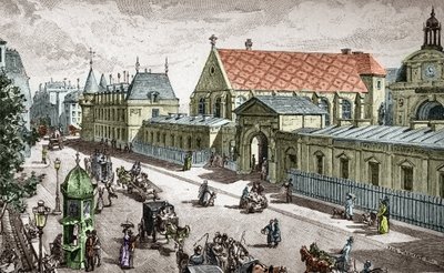 Vue du Conservatoire des Arts et metiers (Cnam) a Paris, rue saint Martin a Paris - (Kilátás a párizsi Művészeti és Kézműves Konzervatóriumra) Metszett: Alexis Martin alkotó: Paul (after) Merwart