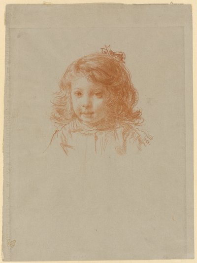 Egy fiatal lány mellszobra (recto); Egy fiatal lány profilja (fordítva) alkotó: Paul Adolphe Rajon