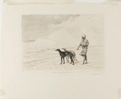 Kutyaváltó a sivatagban alkotó: Paul Adolphe Rajon