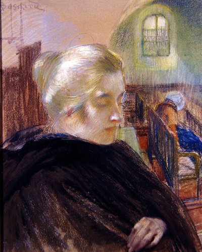 Madame Besnard portréja (pasztell, papír) alkotó: Paul Albert (attr. to) Besnard