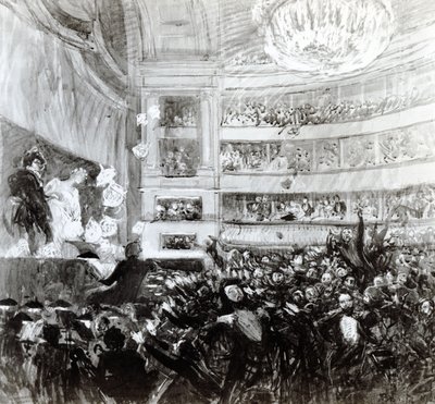A hernani csata a Comedie Francaise-ban 1830. február 25-én, 1909. alkotó: Paul Albert Besnard