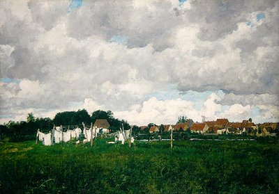 Mecklenburg, Táj Schwann kisvárosával a Warnow-on alkotó: Paul Baum