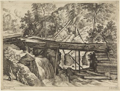 Híd és vízesés alkotó: Paul Bril