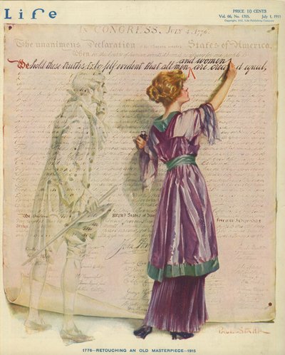 1776 - Egy régi mestermű retusálása - 1915, Life magazin címlapja alkotó: Paul C. Stahr