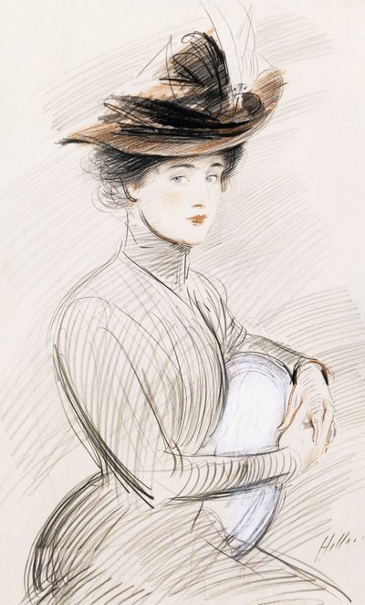 Egy elegáns hölgy, alkotó: Paul Cesar Helleu