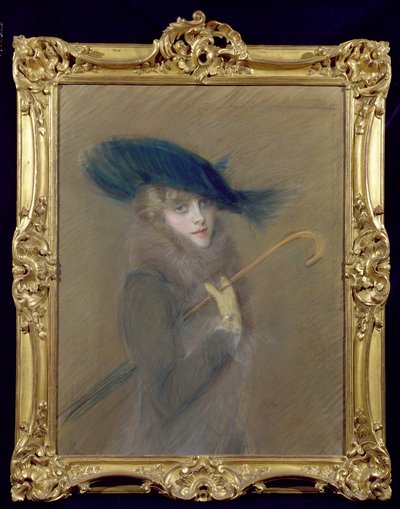 Elegáns hölgy (pasztell, papír) alkotó: Paul Cesar Helleu