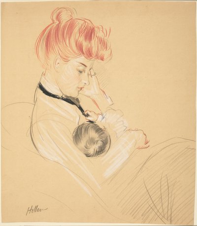 Madame Helleu Cradling Paulette a karjában alkotó: Paul Cesar Helleu