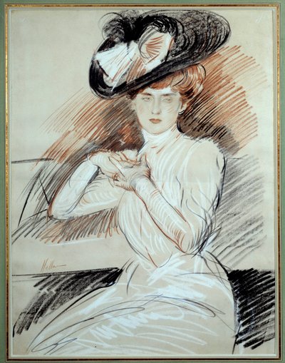 Helleu asszony. Rajz Paul Helleu (1859-1927), XX. Bayonne, Bonnat Múzeum alkotó: Paul Cesar Helleu