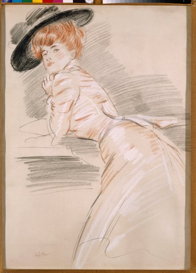 Madame Helleu kalapban alkotó: Paul Cesar Helleu