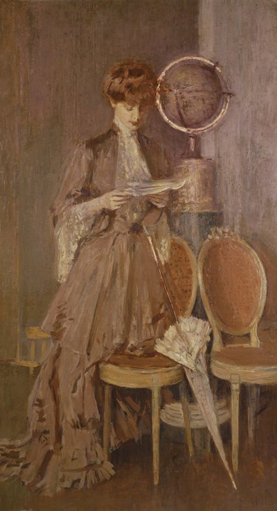 Helleu asszony portréja levelet olvas alkotó: Paul Cesar Helleu